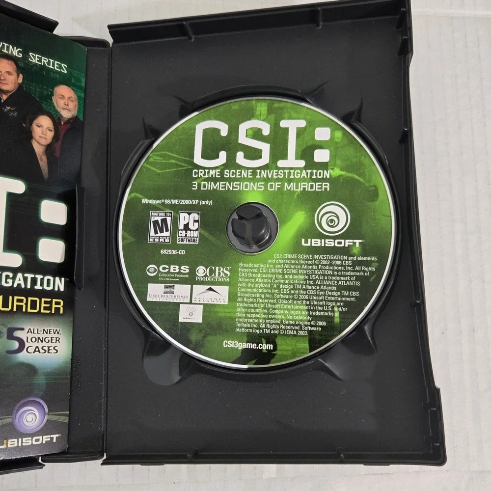 CSI 3 Dimensions of Murder PC Game 2006 Vintage CD ROM‎ Telltale Ubisoft